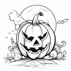 halloween pumpkin at night for kids