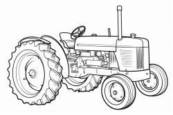 un cheval qui conduit un tracteur