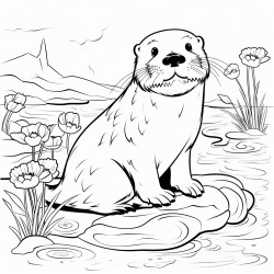 river with otter