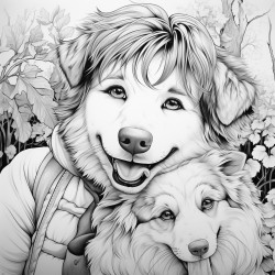 dog with a child