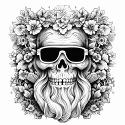 a groovy ghost wearing sunglasses and a flower crown