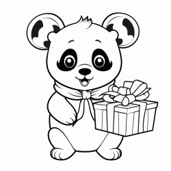 christmas panda bear