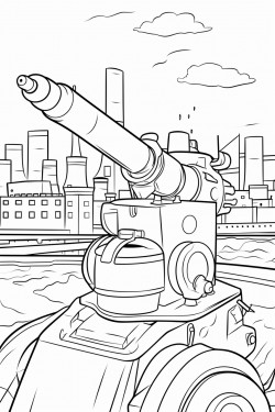 color a flak gun defending hamburg from bombers