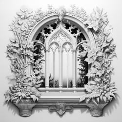 filigree art neeveau window