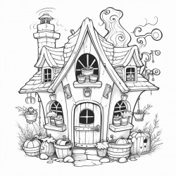 witchs potionfilled cottage