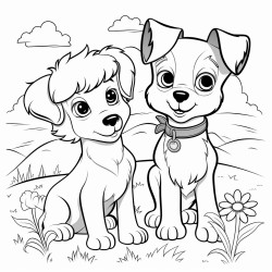 poodle and black kelpie playing