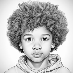 5 year old black boy with curly hair