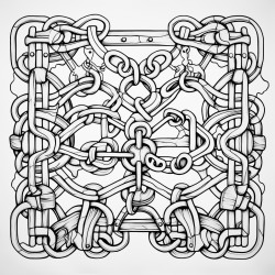 chains laying on the ground