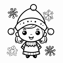 bold and easy christmas coloring page for kids