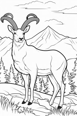 a deer big horn sheep fox and rabbit in a mountainous area