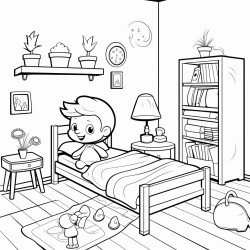 gambar sebuah ruangan kamar tidur remaja dengan barangbarang biasanya