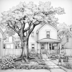 tree next to house