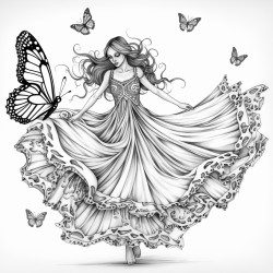 a butterfly dancing on floor