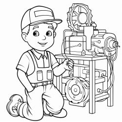 young electrician and his trusty side kick who is in a wheel chair