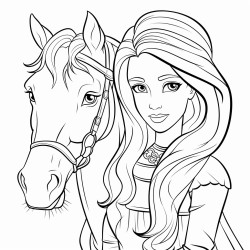 a woman with a horse face with long hair