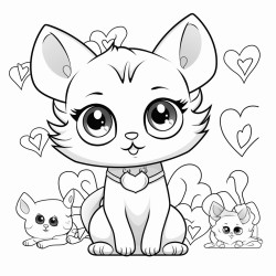 cute cat in background is harts