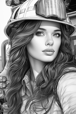 fire fighter women coloring page