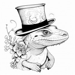 lizard in a top hat