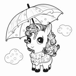 unicorn with umbrella