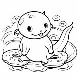 an axolotl and doughnut