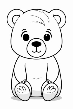 a full body coloring page of a bear