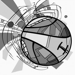 abstract art with a basketball