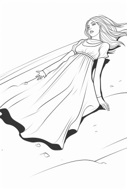 girl falling down sand dune