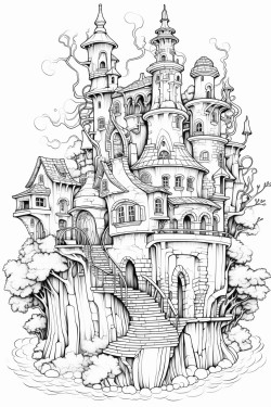 zanieony magiczny domek z lampkami witecznymi pod dachem renifer stoi na podjezdzie