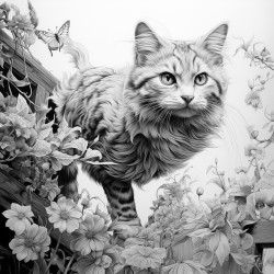 the cat chasing the bird