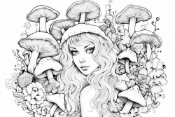 mushrooms fairys forest flowers