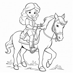 a old girl riding a big horse