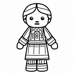 create a pencil sketch of a worry doll from guatemala