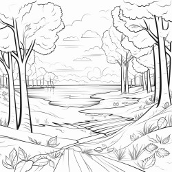 create a late fall scene with leaves falling