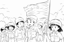 soldiers and people held vietnamese flags and flowers everywhere