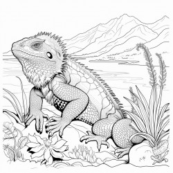 bearded dragon near water