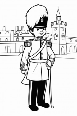 united kingdom kings guards in changing ceremony