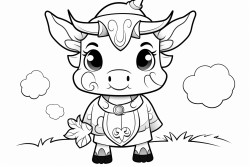 a cow dressed up for halloween