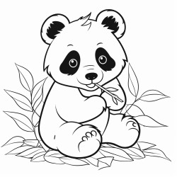 panda eats leaves