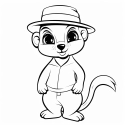 meerkat with a hat coloring page funny picture of a meerkat wearing a hat or other accessories