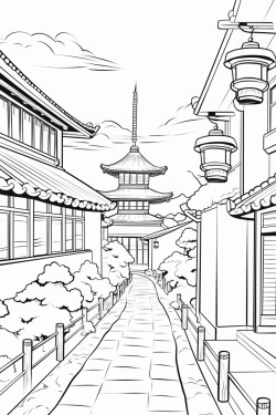 japan people city lanterns