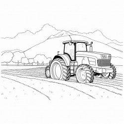 tractor on a flat field