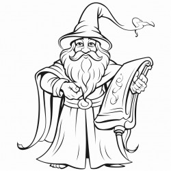 wizard holding a scroll