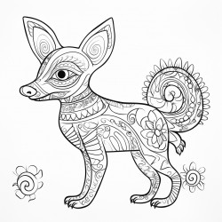 create a pencil sketch of an alebrije worksheet