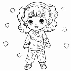 little girl in pajamas