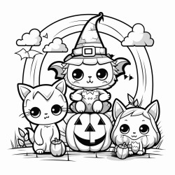 czarownica i wilkoak na halloween