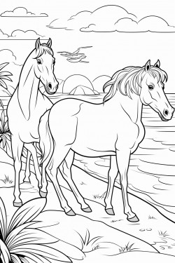 horses on hawaiin beaches