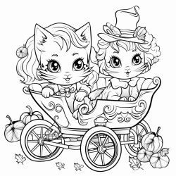 21a witchs cat in a pumpkin carriage