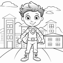 super hero kid in school