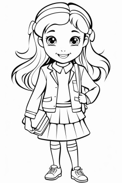 create a modern female elementary age school girl