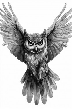 an owl in flight toward me with a captivating stare